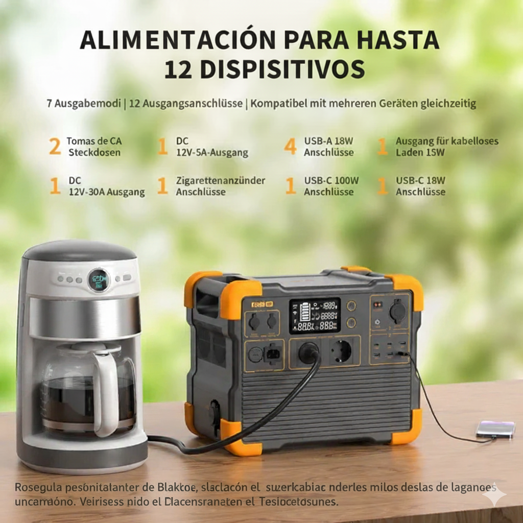 E2000LFP | Estación de Energía Portátil 2000W — 1920Wh (LiFePO4)